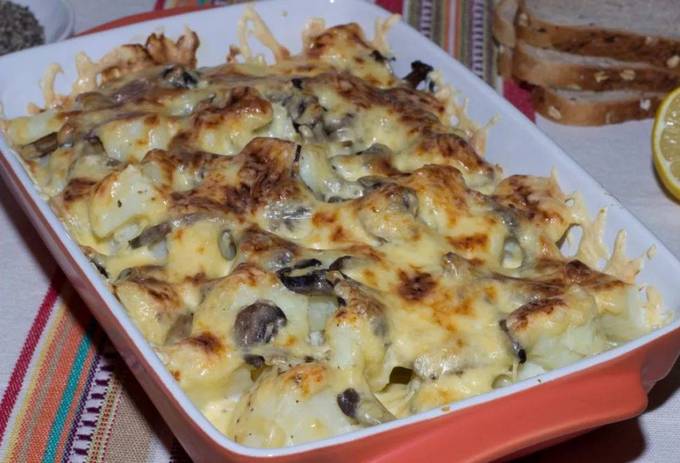 Julienne with mushrooms and potatoes