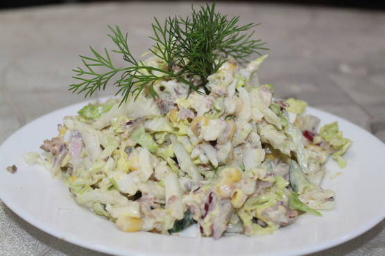 Salade de thon et chou