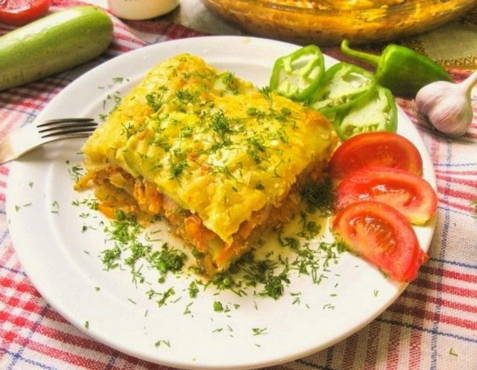 PP lasagne with chicken and zucchini