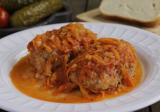 Lazy cabbage rolls with rice and cabbage