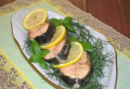 Boiled pink salmon