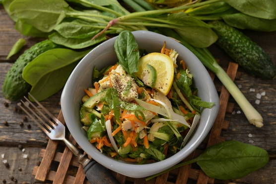 Chicken, avocado and cucumber salad