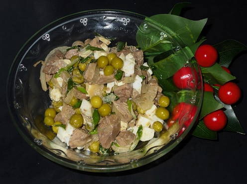 Salade de foie et d'oignons