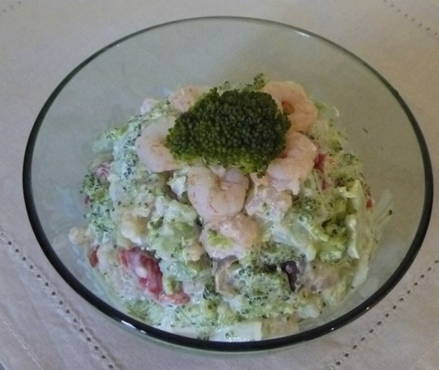 Broccoli and shrimp salad