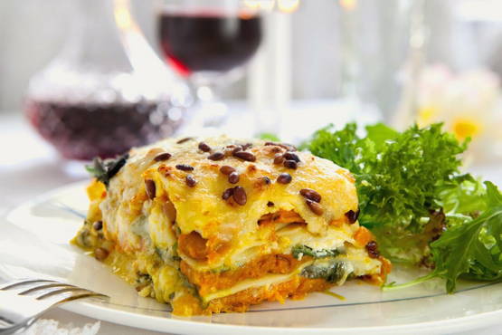 Lasagna with pumpkin