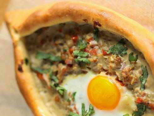 Khachapuri with minced meat