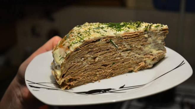 Liver cake with milk