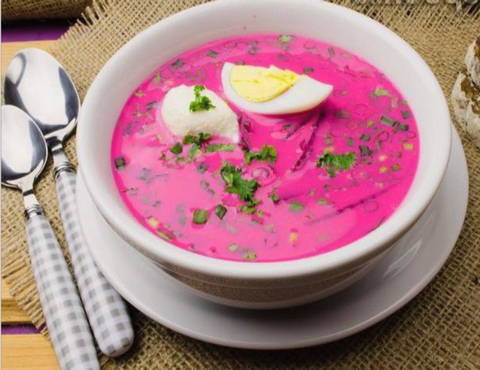 Cold borsch with sorrel