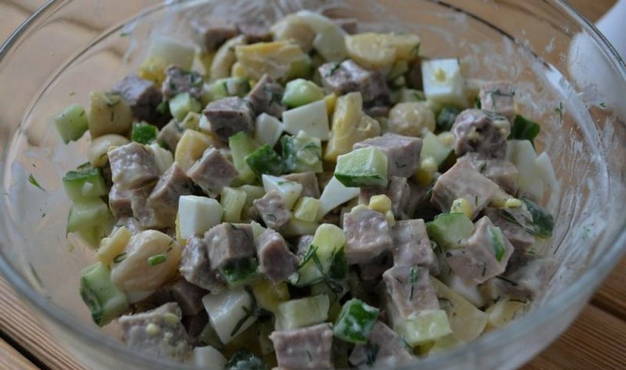 Beef tongue salad