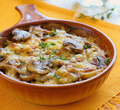 Casserole de pommes de terre aux champignons