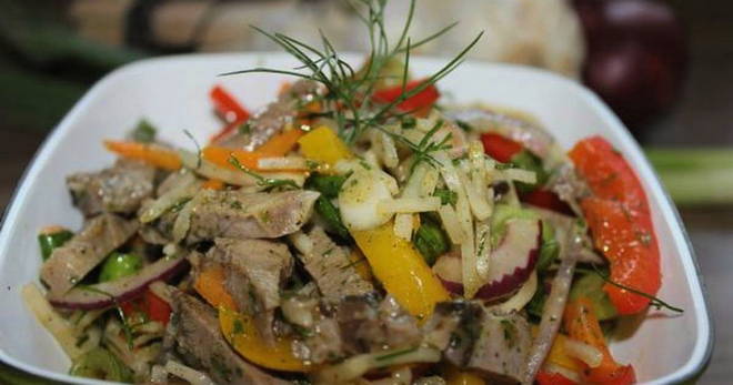 Tongue and Chinese cabbage salad