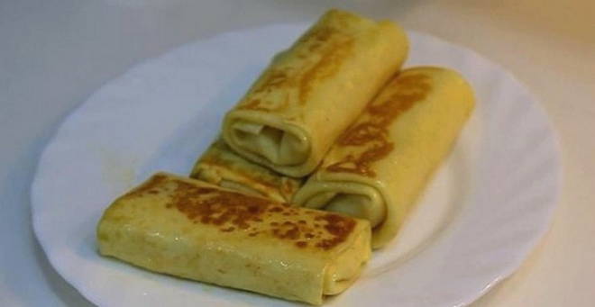 Pancakes with chicken meat