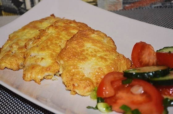 Chicken chops in batter in the oven