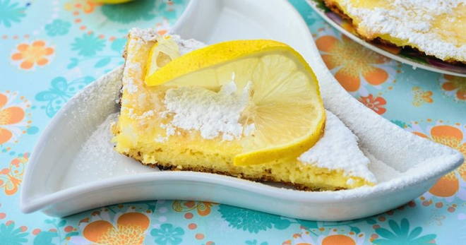 Cottage cheese casserole with semolina in a pan