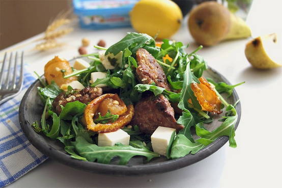 Fried liver salad