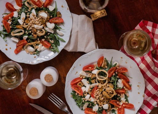 Fried mussel salad