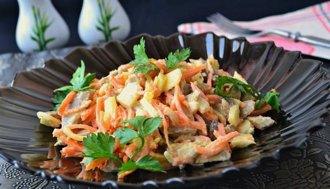 Salade de langue aux carottes coréennes