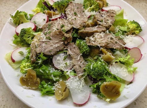 Salade de boeuf et champignons