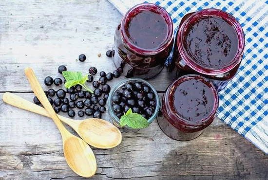 Thick black currant jam