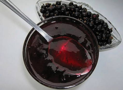 Confiture de cassis à travers un presse-agrumes