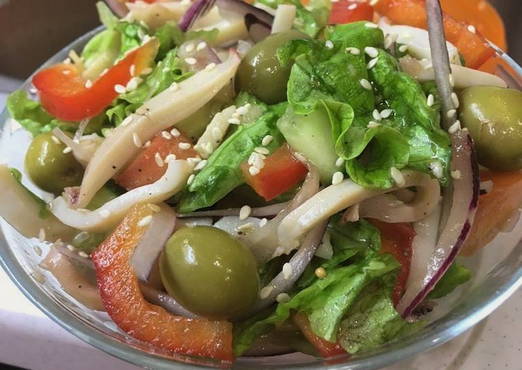 Avocado and squid salad