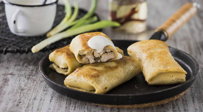 Crêpes farcies au poulet