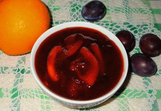 Plum and orange jam