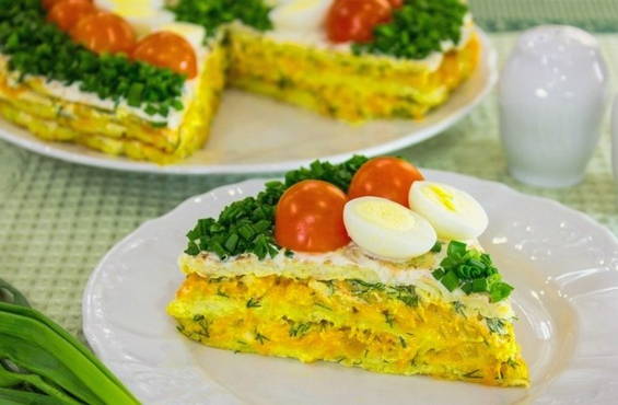 Tarte aux courgettes en couches