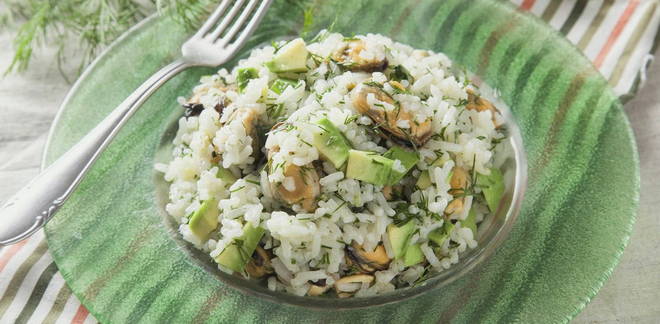 Salade de moules et riz