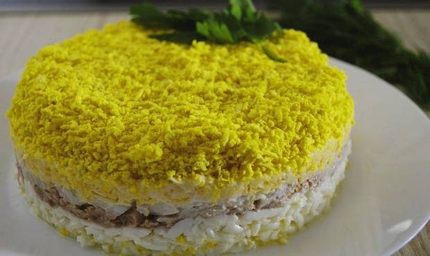 Salad with tuna, egg and cheese