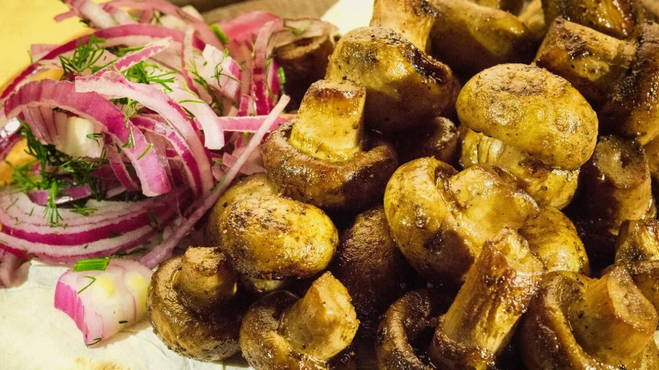 Champignons grillés sans marinade