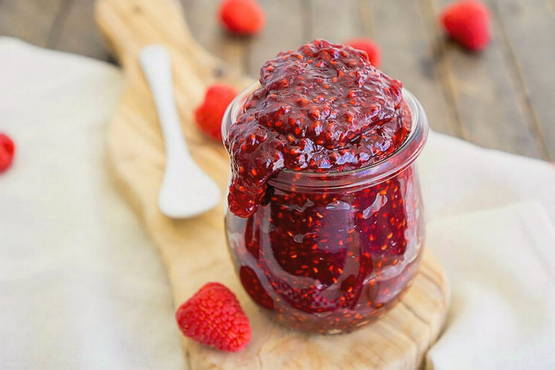 Raspberry jam through a meat grinder