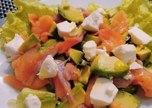 Salmon and avocado salad