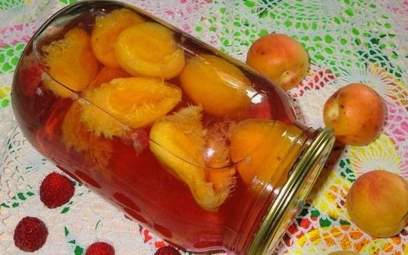 Apricot and raspberry compote