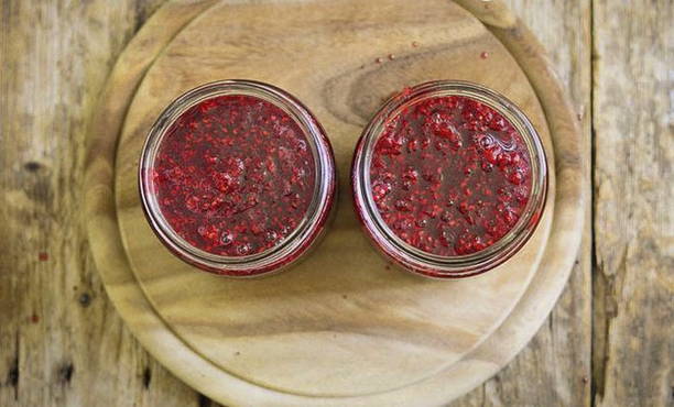 Confiture de framboises à l'agar agar