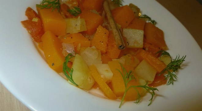 Vegetable stew with pumpkin and potatoes