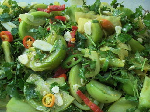 Salade de tomates vertes rapide