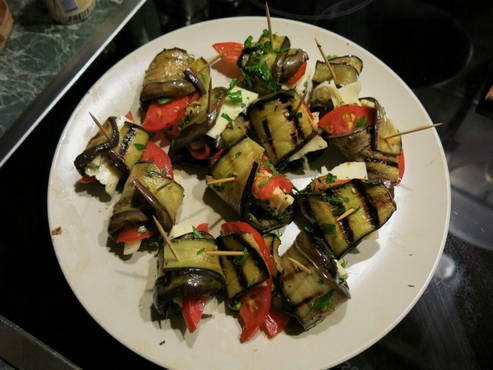 Grilled eggplant with mayonnaise