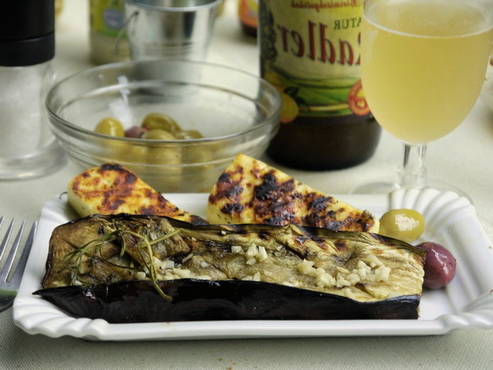 Aubergines grillées à l'ail