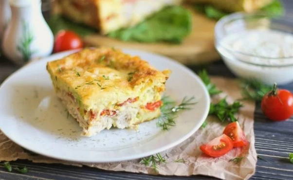 Zucchini casserole with semolina