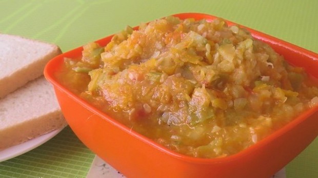 Zucchini caviar in a pan