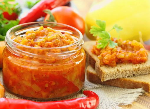 Zucchini salad with tomato paste for the winter