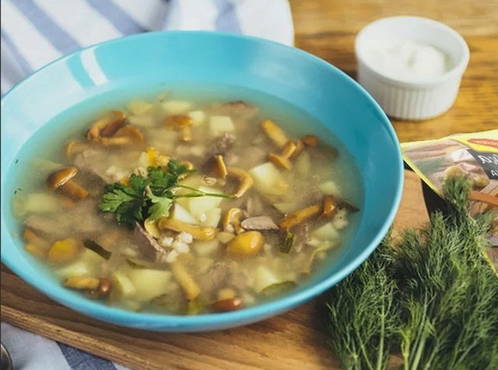 Honey mushroom soup