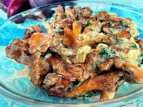 Fried chanterelles