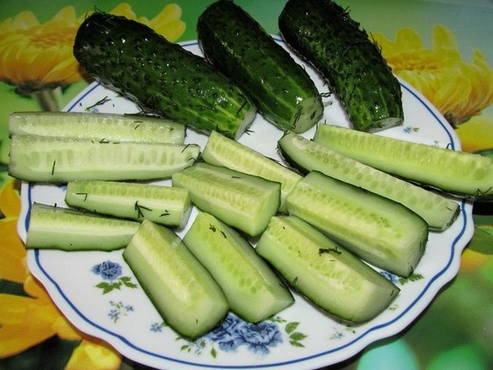 Classic lightly salted cucumbers in a package