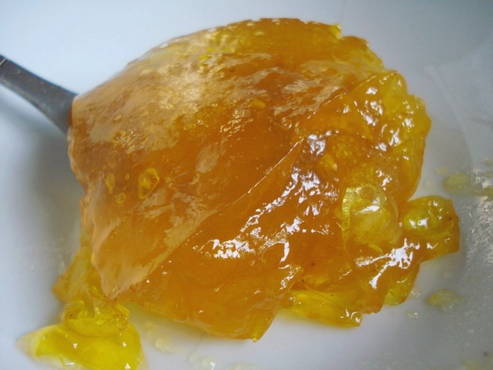 Yellow plum jam with orange