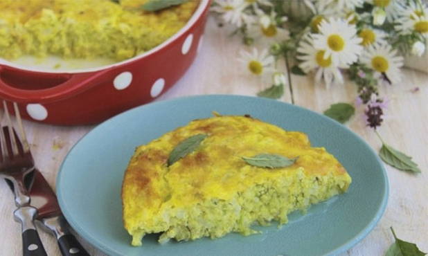 Casserole de riz et courgettes au four