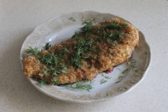 Escalope de poitrine de poulet panée