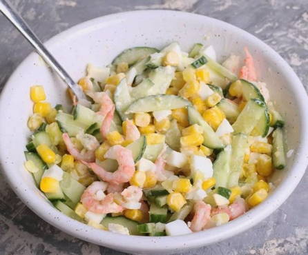 Shrimp, Corn and Egg Salad