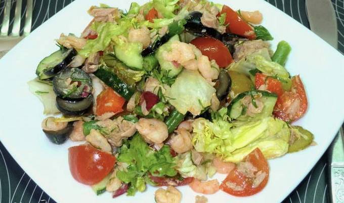 Salade de crevettes et thon